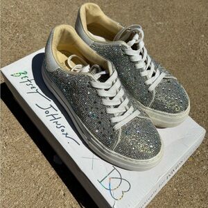 Betsey Johnson Women's Glitter Sneakers - Silver